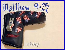 2002 Scotty Cameron BLUE Dancing Flags USA Putter Headcover DIVOT TOOL Included
