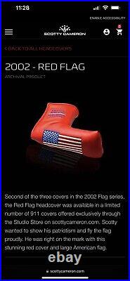 2002 Scotty Cameron USA Red Flag 9/11 putter headcover (withpivot tool)