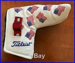 2002 Scotty Cameron WHITE Dancing Flags USA Putter Headcover DIVOT TOOL Included