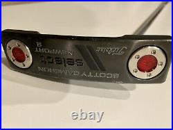 Left Hand LH Titleist Scotty Cameron Black Select Newport 2 Putter 34 With Tool