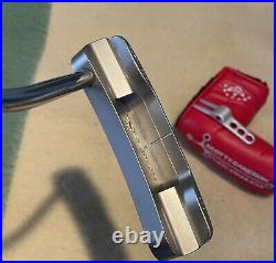 Left Handed Scotty Cameron Studio Stainless Big Sur Putter-Mint Headcover + Tool