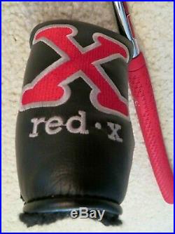 MINT SCOTTY CAMERON RED X3 PUTTER ORIG. HEAD COVER WithDIVOT TOOL BABY T GRIP