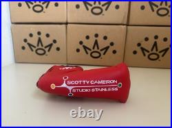NEW 2002 Scotty Cameron Studio Stainless 4-Dot RED Head Cover with PIVOT TOOL