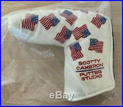 NEW 2002 Scotty Cameron White Dancing Flags USA Putter Headcover with divot tool