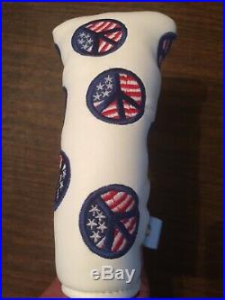 NOOB Scotty Cameron 2004 White Dancing Peace Signs Blade Putter Headcover + Tool