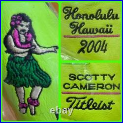 New 2004 Scotty Cameron Hula Girl Lime Green Putter Headcover with Pivot Tool Rare