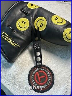 New Scotty Cameron 2007 Smiley Face Blade Putter Headcover- With Divot Tool