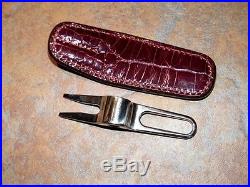 New Scotty Cameron OVAL Stainless Steel Divot Tool in Burgundy Alligator Holster