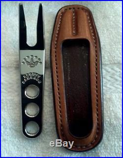 New Scotty Cameron Stainless Steel SS Pivot Divot Tool and Brown Leather Holster