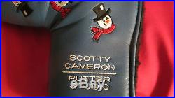 New Scotty Cameron Titleist 2003 Dancing Snowmen Blue Headcover W Red Divot Tool