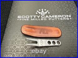 Rare Scotty Cameron Divot/Pivot Tool Stainless Steel with Leather AOP Holster