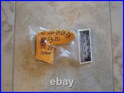 SCOTTY CAMERON 2002 YELLOW MINI CROWNS PUTTER HEADCOVER with PIVOT TOOL New