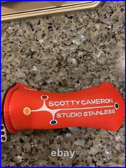 SCOTTY CAMERON Studio Stainless Putter Titleist Golf Head Cover With Divot Tool
