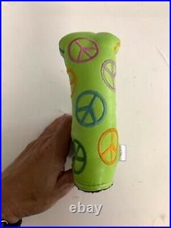 ScottyCameron PEACE SIGN Putter headcover & Divot/pivot Tool Very Rare Neongreen
