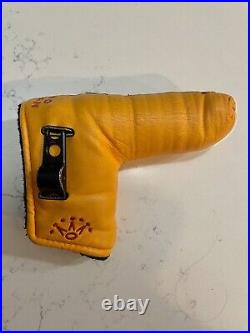 Scotty Cameron 2001 Yellow Studio Design Blade Putter Headcover With Divot Tool