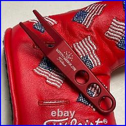 Scotty Cameron 2002 RED DANCING FLAG US Flag 911 W / Pivot Tool Putter Headcover