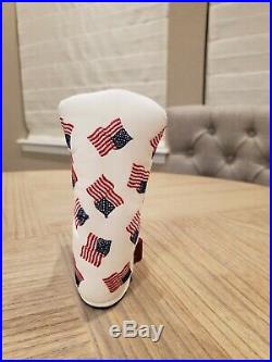 Scotty Cameron 2002 White Dancing Flags USA Putter Headcover with divot tool