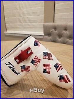 Scotty Cameron 2002 White Dancing Flags USA Putter Headcover with divot tool
