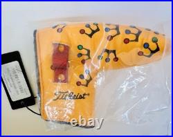 Scotty Cameron 2002 Yellow Mini Dancing Crowns Putter Head Cover with Pivot Tool