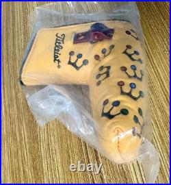 Scotty Cameron 2002 Yellow Mini Dancing Crowns Putter Head Cover with Pivot Tool