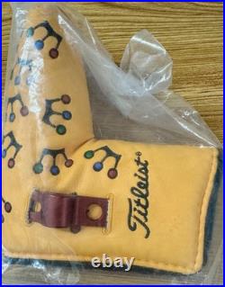 Scotty Cameron 2002 Yellow Mini Dancing Crowns Putter Head Cover with Pivot Tool