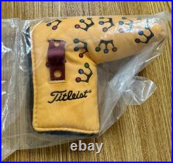 Scotty Cameron 2002 Yellow Mini Dancing Crowns Putter Head Cover with Pivot Tool