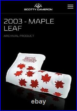 Scotty Cameron 2003 Maple Leaf Putter Cover withPivot Tool HeadCover Canada Noob