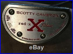 Scotty Cameron 34 inch, 340 gram, RH Red X Putter with head cover and divot tool