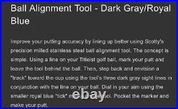 Scotty Cameron Ball Alignment Tool Dark Gray / Royal Blue Ball Marker New