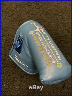 Scotty Cameron Blue PROTOTYPE Studio Stainless Headcover with Blue Divot Tool
