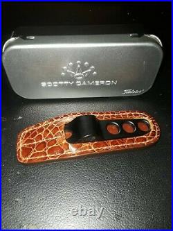 Scotty Cameron Divot Tool with Exotic Genuine Brown Alligator Leather Holster
