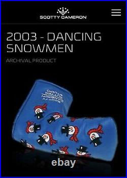 Scotty Cameron Headcover 2003 Dancing Snowmen Putter Cover Divot Tool Golf New