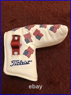 Scotty Cameron Headcover White Dancing Flags Mint with Pivot Tool