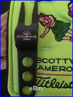 Scotty Cameron LIME GREEN Hula Girl Headcover 2004 W Divot Tool