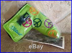 Scotty Cameron Lime Green Peace Signs Head Cover With Divot Tool BNIB