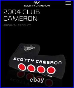 Scotty Cameron Putter Cover 2004 Club Cameron Black withDivot Tools Unused