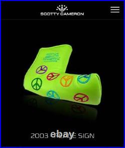 Scotty Cameron Putter Studio 2003 Peace Sign Green Putter Cover with Divot Tool