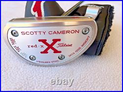 Scotty Cameron Red X2 3 Dot Lawsuit Mallet Putter 35/330G. EXCELLENT