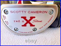 Scotty Cameron Red X2 3 Dot Lawsuit Mallet Putter 35/330G. EXCELLENT