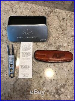 Scotty Cameron Stainless Steel Pivot Divot Tool With Brown AoP Leather Holder
