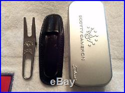 Scotty Cameron Stainless Steel SS Oval Pivot Divot Tool with Black Leather Holster