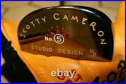 Scotty Cameron Studio Design Number 5 Black Pearl Putter! Bag HC & Tool 35