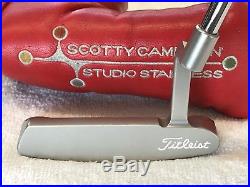 Scotty Cameron Studio Stainless Newport Beach 35 Putter withCover & Tool GREAT