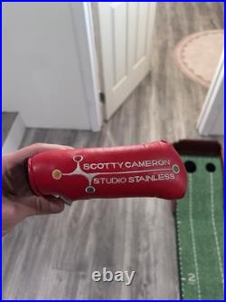 Scotty Cameron Studio Stainless Newport Blade Putter Red Head Cover & Pivot Tool