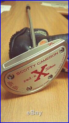 Scotty Cameron Titleist RedX2 Mallet 3 Dot Putter 35 Headcover and Greens Tool