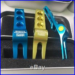 Set of 3 Scotty Cameron Gallery Serape Pivot Clip Tool Gold Blue Golf 2018