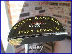 Titleist Scotty Cameron Studio Design 5 Putter withHead Cover & Tool FREE SHIPPING